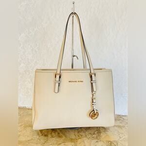 Michael Kors sand saffiano leather tote shoulder bag/tote